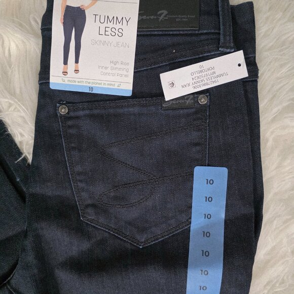 NWT Women's Seven Tummy Less Skinny Jean, Dark Wash, Size 10 - Picture 3 of 10